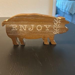 Wooden pig sign